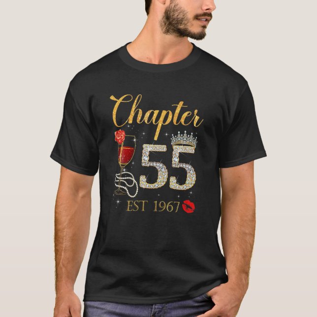 Camiseta Chapter 55 Years EST 1967 55Th Birthday Red Rose W (Frente)