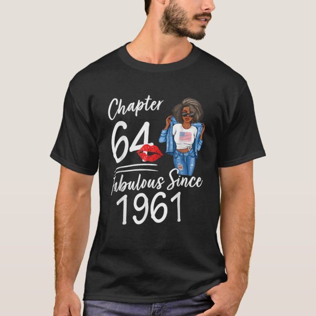 Camiseta Chapter 64 Fabulous Since 1961 64th Birthday Afro  (Frente)