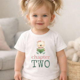 Camiseta Chapter Two Teddy Bear Book Girl Age 2