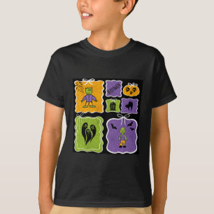 Camiseta Charactores do Dia das Bruxas, Frankenstein e Zomb