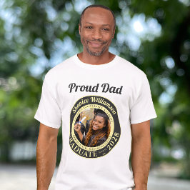 Camiseta Charcoal Photo Modern Graduation Proud Dad