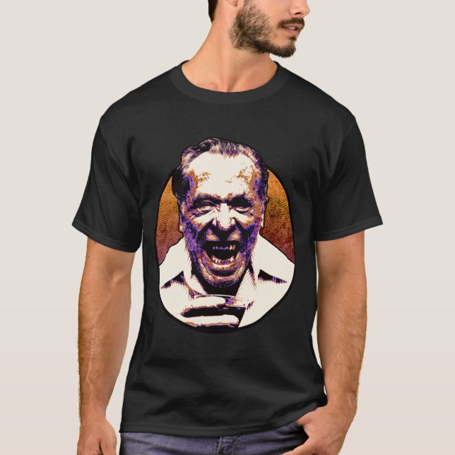 Camiseta Charles Bukowski Halftone Pontos (Frente)