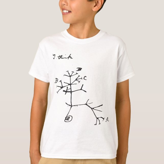 Camiseta Charles Darwin - Eu Acho (Preto) (Frente)