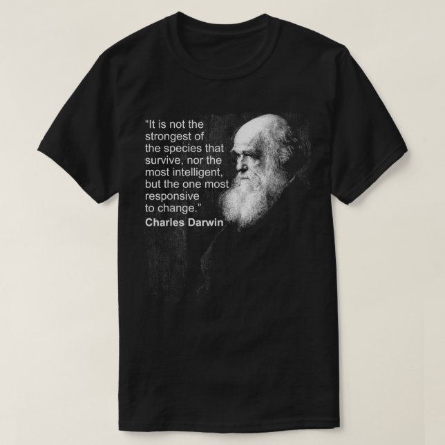 Camiseta Charles Darwin Portrait cita Evolution Atheist gi (Frente do Design)