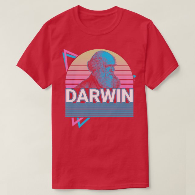 Camiseta Charles Darwin Theory de Evolução e Presente1 (Frente do Design)