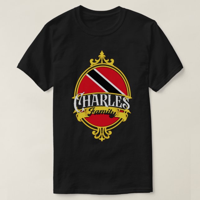 Camiseta Charles Family Trinidad e Tobago Flag (Frente do Design)