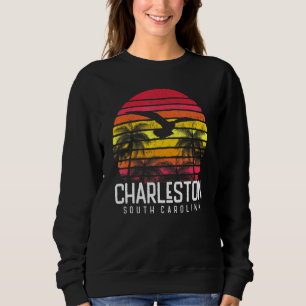 Camiseta Charleston Vintage Retro Beach Palm Tree Natação