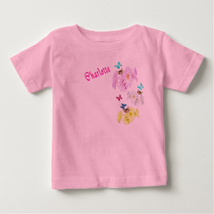 Camiseta Charlette Nome Com Gatinhos E Flores,