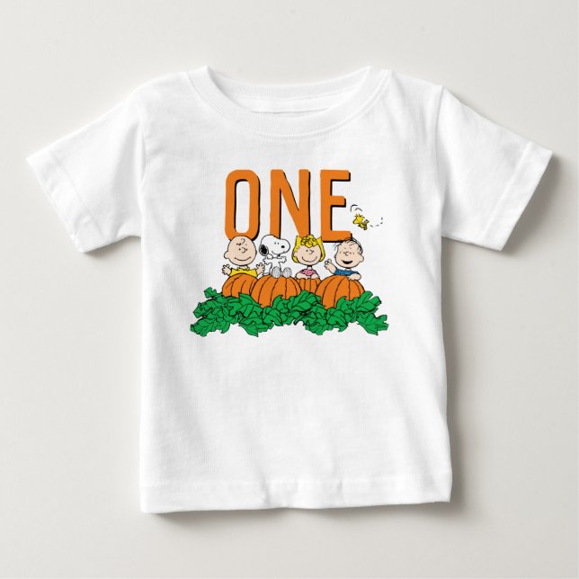 Camiseta Charlie Brown e Gang Pumpkin primeiro aniversario (Frente)