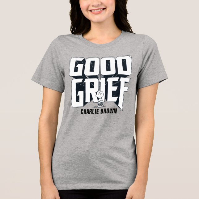 Camiseta Charlie Brown "Good Grief" Rock Banda Tee Graphic (Frente)