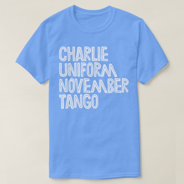 Camiseta Charlie Uniform Novano Tango (Frente do Design)