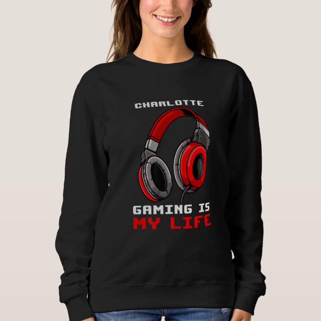 Camiseta Charlotte Gaming É Minha Vida Personalizada (Frente)