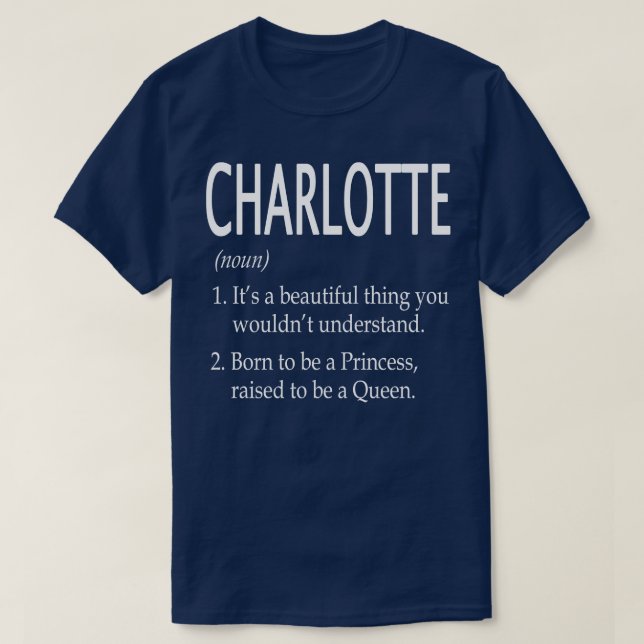 Camiseta Charlotte Name Gift 122 (Frente do Design)