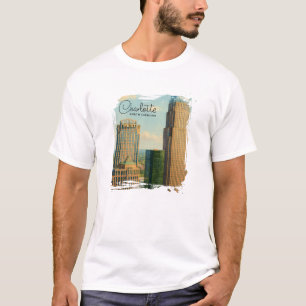 Camiseta Charlotte NC Aquarela Horizonte