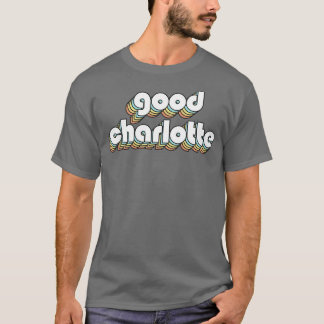 Camiseta Charlotte Retro Rainbow Typografia Desbotou Styl