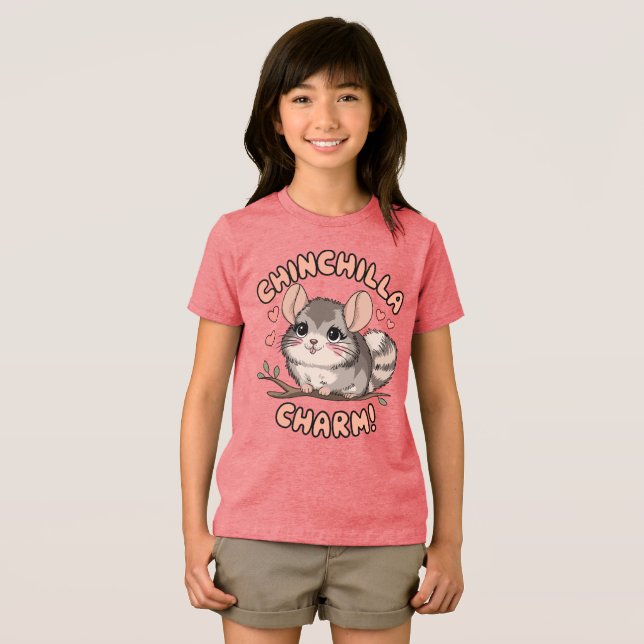 Camiseta Charm Chinchilla Cute (Frente Completa)