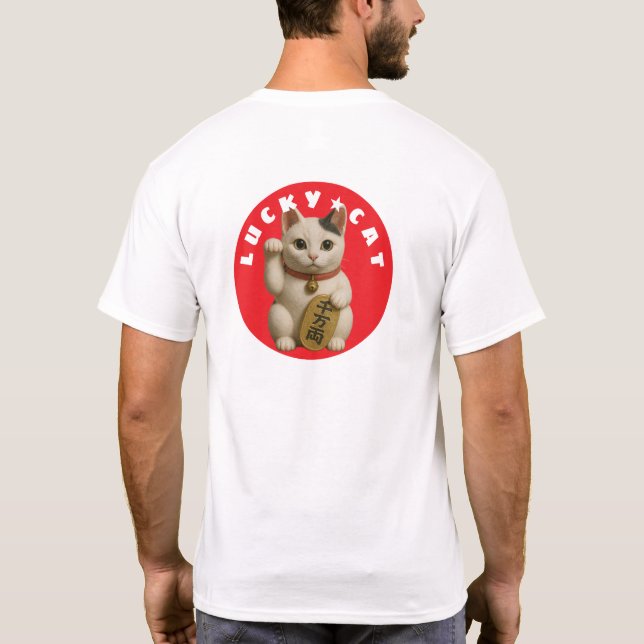 Camiseta Charme de Gatos Sortudos Japonês (Verso)
