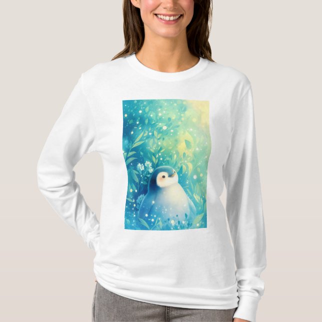 Camiseta Charme de Pinguim Bebê (Frente)