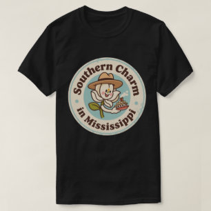 Camiseta Charme do Sul: Flor de Magnólia do Mississippi Ret