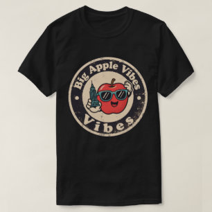 Camiseta Charme Urbano_ Maçã de Nova York Estilo Vintage
