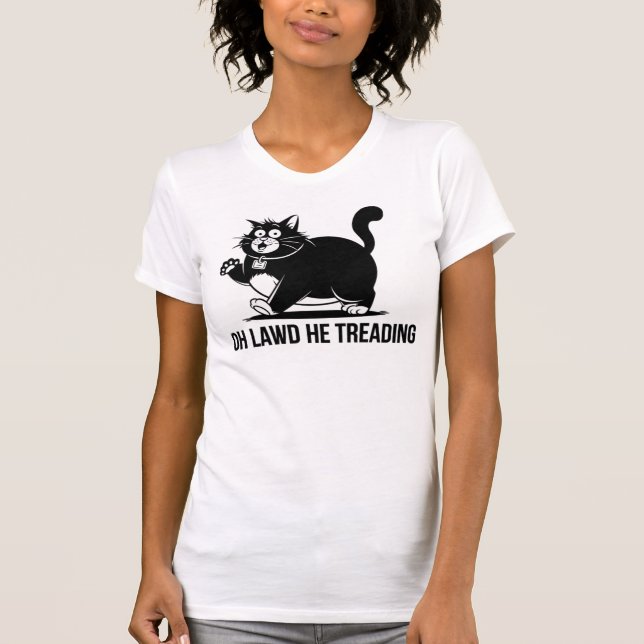 Camiseta Charming Black Cat Illustration (Frente)
