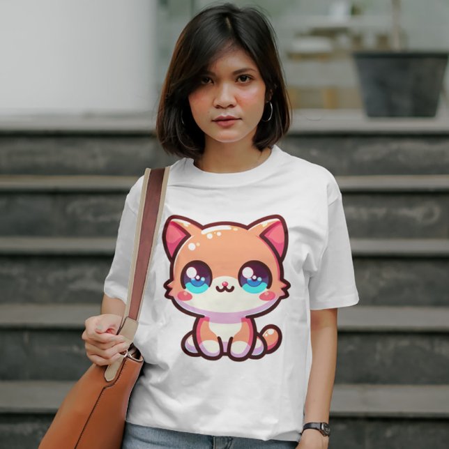Camiseta Charming Kawaii Cat (Criador carregado)