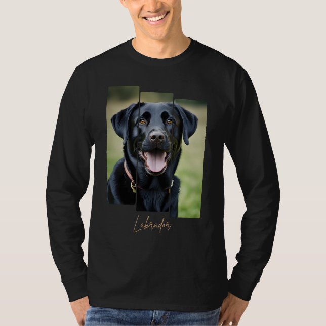 Camiseta Charming Labrador Retriever Portrait - Triptych Ar (Frente)