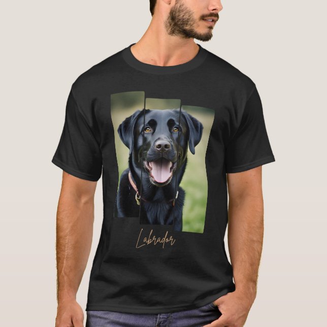 Camiseta Charming Labrador Retriever Portrait - Triptych Ar (Frente)