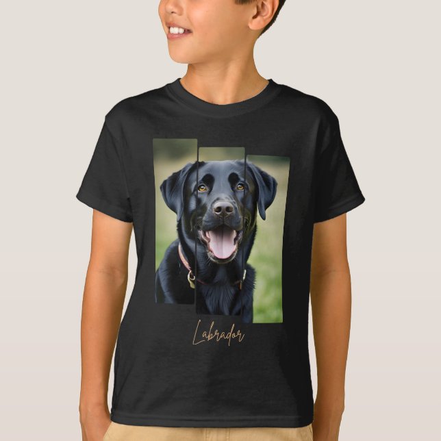 Camiseta Charming Labrador Retriever Portrait - Triptych Ar (Frente)