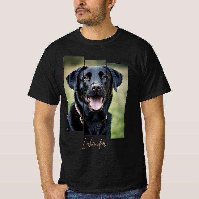 Camiseta Charming Labrador Retriever Portrait - Triptych Ar (Frente)