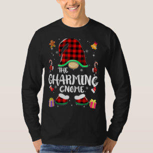Camiseta Charmoso Gnomo Buffalo Xadrez Red Matching Família