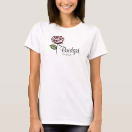 Camiseta Charmoso Partido de Noiva com Rosa Rosa