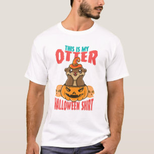 Camiseta Charny Sea Otter Pumpkin Ilustração de Halloween O