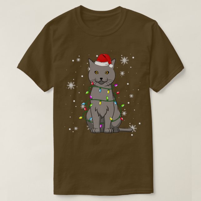 Camiseta Chartreu Cat Noite de Natal Papais noeis de Natal (Frente do Design)