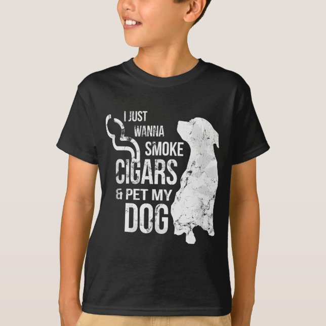 Camiseta Charuto e Pão-de-Obra Cigarros para Fumar e Pet Do (Frente)