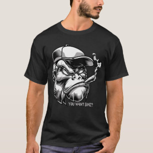 Camiseta Charuto Fumante De Gorila - Quer Um Pouco? Visto U