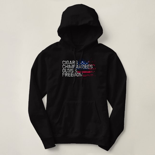 Camiseta Charutos ChIMPANZEES Armas e Liberdade (Frente do Design)