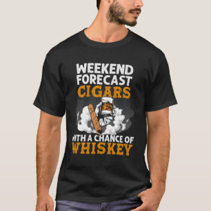 Camiseta Charutos De Previsão Semanal E Presente De Uísque 