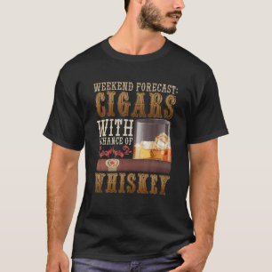 Camiseta Charutos E Uísque Bourbon Previsões Do Fim De Sema