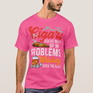 Camiseta Charutos E Uísques Engraçados Cigarros Lov