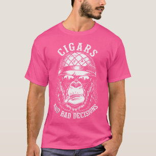 Camiseta Charutos Macaco Engraçado E Más Decisões