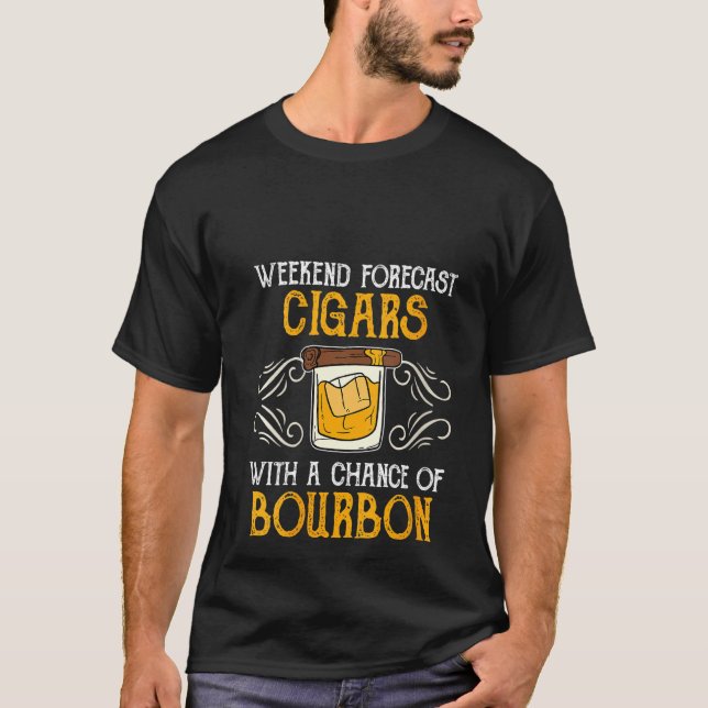 Camiseta Charutos-Mulher Com Possibilidade De Uísque Bourbo (Frente)