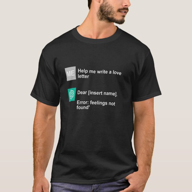 Camiseta Chat GPT Aconselhamento de Amor Engraçado AI_1 (Frente)