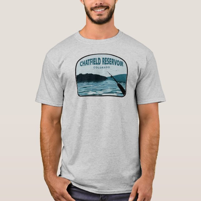 Camiseta Chatfield Reservoir Colorado Fishing Rod (Frente)