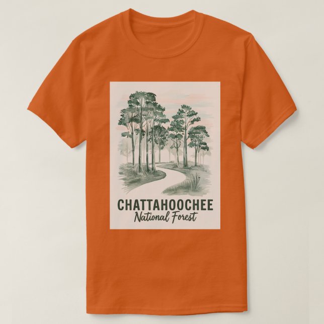 Camiseta Chattahoochee de aquarela (Frente do Design)