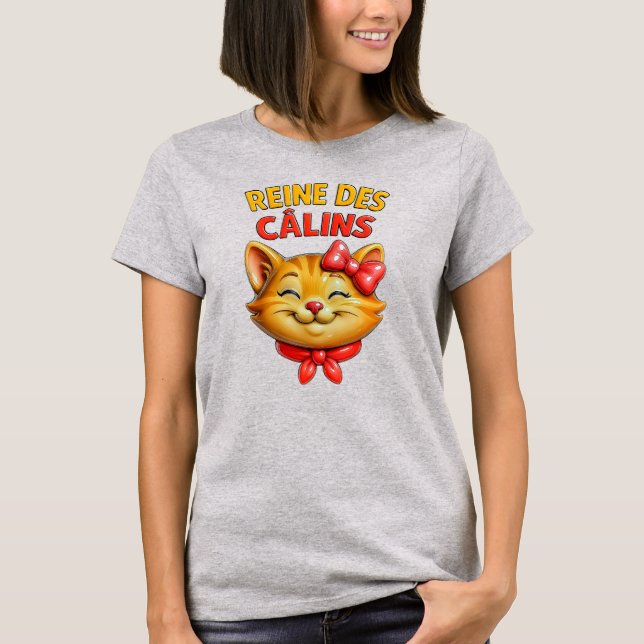 Camiseta Chatte mignonne câline (Frente)