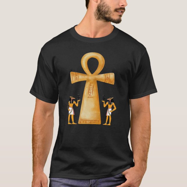 Camiseta Chave Ankh da Vida no Hieróglifo (Frente)