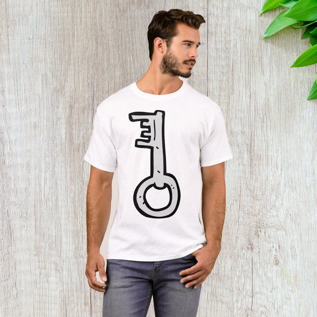 Camiseta Chave Antiga Esqueleto Vintage Desenhada à Mão Pra (Criador carregado)