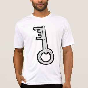 Camiseta Chave Antiga Esqueleto Vintage Prata Desenhada à M