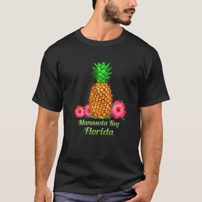 Camiseta Chave de Manasota Flórida Flor de Abacaxi (Frente)